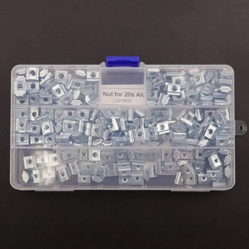 250-teiliges Aluminium-Extrusionsprofil Serie 2020 T-Schlitz Einschubmutter, T-Schlitz 6 mm Einschubmutter-Sortimentskits