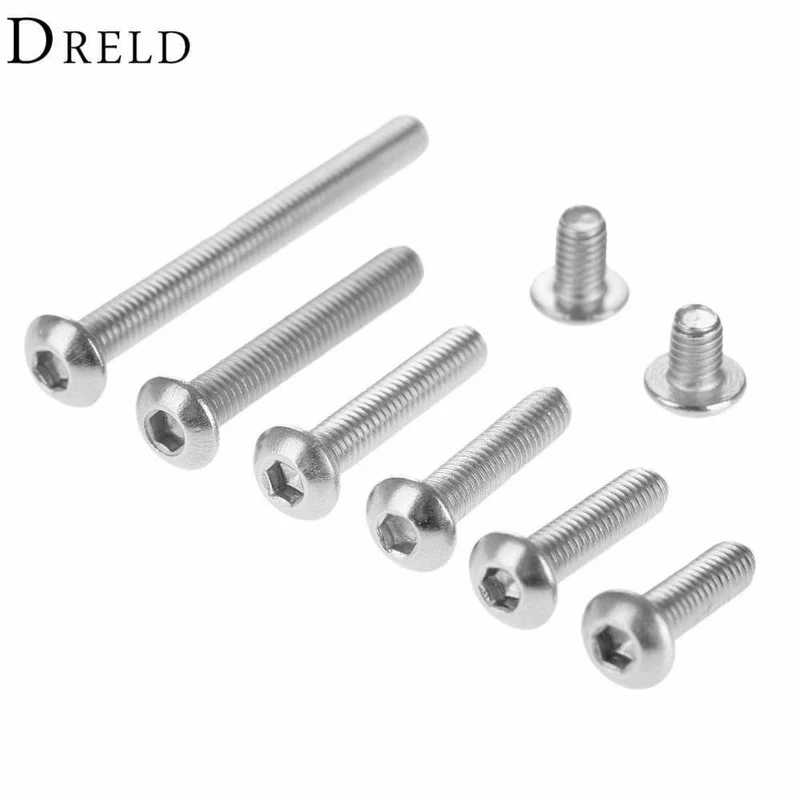 50 Stück Edelstahlschrauben Innensechskant Rundkopf M3 Schraubbolzen Möbelbefestigung M3*4mm/5mm/10mm/12mm/14mm/16mm/20mm/30mm