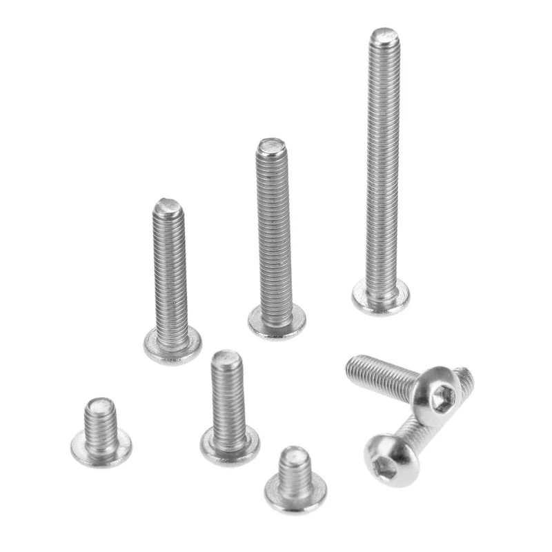50 Stück Edelstahlschrauben Innensechskant Rundkopf M3 Schraubbolzen Möbelbefestigung M3*4mm/5mm/10mm/12mm/14mm/16mm/20mm/30mm