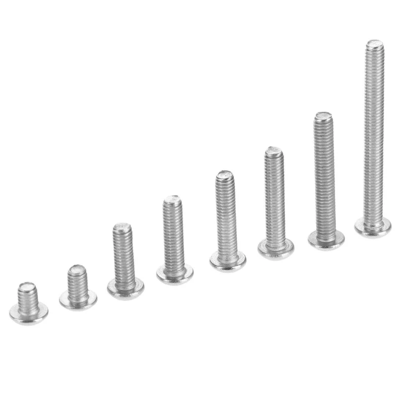 50 Stück Edelstahlschrauben Innensechskant Rundkopf M3 Schraubbolzen Möbelbefestigung M3*4mm/5mm/10mm/12mm/14mm/16mm/20mm/30mm