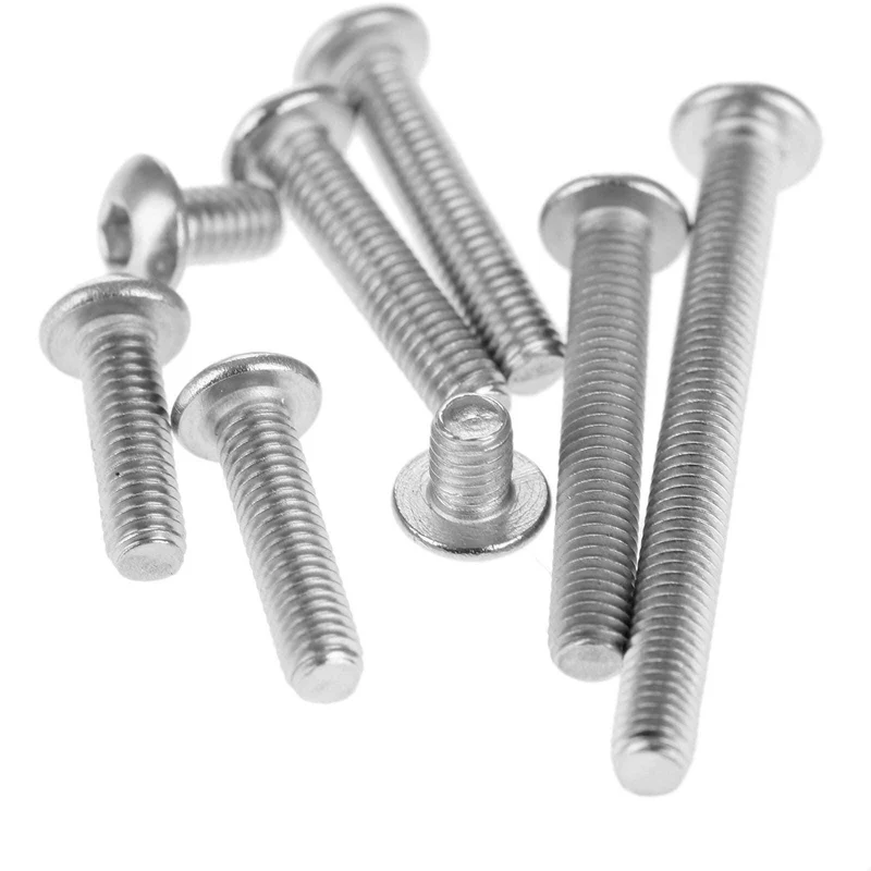 50 Stück Edelstahlschrauben Innensechskant Rundkopf M3 Schraubbolzen Möbelbefestigung M3*4mm/5mm/10mm/12mm/14mm/16mm/20mm/30mm