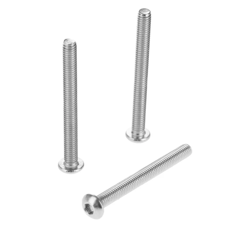50 Stück Edelstahlschrauben Innensechskant Rundkopf M3 Schraubbolzen Möbelbefestigung M3*4mm/5mm/10mm/12mm/14mm/16mm/20mm/30mm