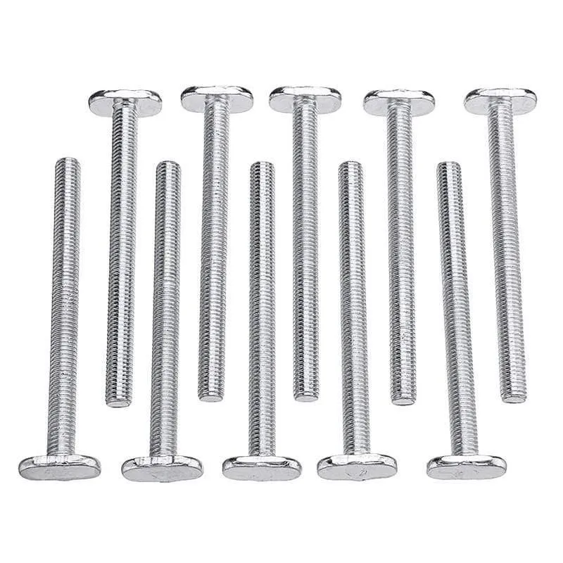 10Pcs M8X100Mm T-Nut Gleitschrauben für 30er Serie Gehrungsschiene T-Slot Holzbearbeitungswerkzeug (silber)