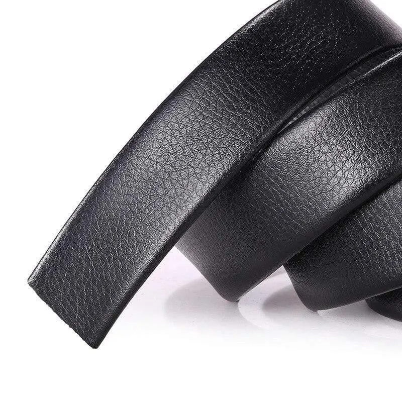 Herren Automatische Schnallengürtel Kein Schnallengürtel Markengürtel Herren PU Hochwertiger Jeansgürtel mit echtem Riemen für Männer