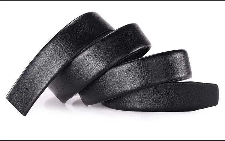 Herren Automatische Schnallengürtel Kein Schnallengürtel Markengürtel Herren PU Hochwertiger Jeansgürtel mit echtem Riemen für Männer