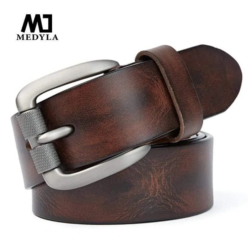 Mode Herren Gürtel Top Naturleder Robuste Schnalle Herren Vintage Gürtel Geeignet Für Jeans Freizeithose Kummerbund