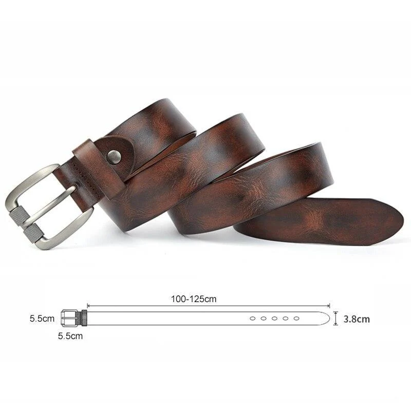 Mode Herren Gürtel Top Naturleder Robuste Schnalle Herren Vintage Gürtel Geeignet Für Jeans Freizeithose Kummerbund