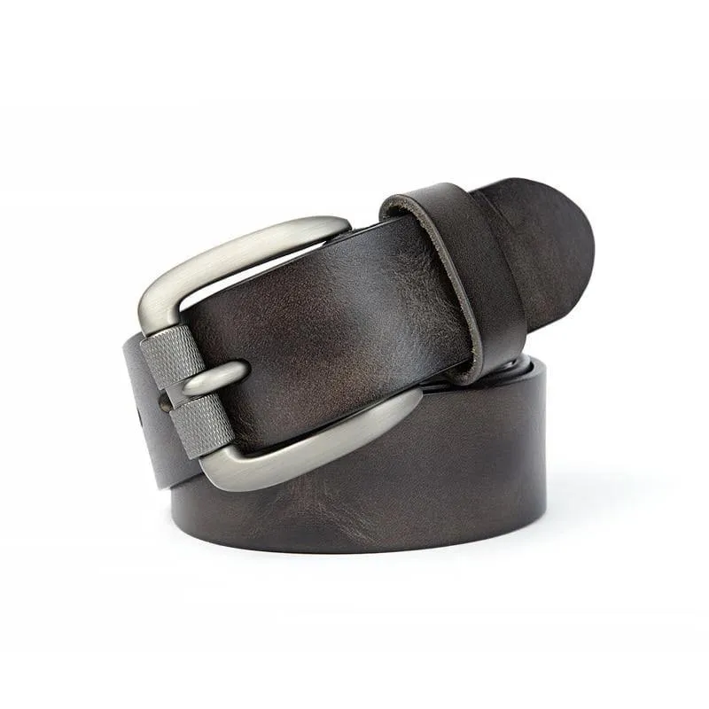Mode Herren Gürtel Top Naturleder Robuste Schnalle Herren Vintage Gürtel Geeignet Für Jeans Freizeithose Kummerbund