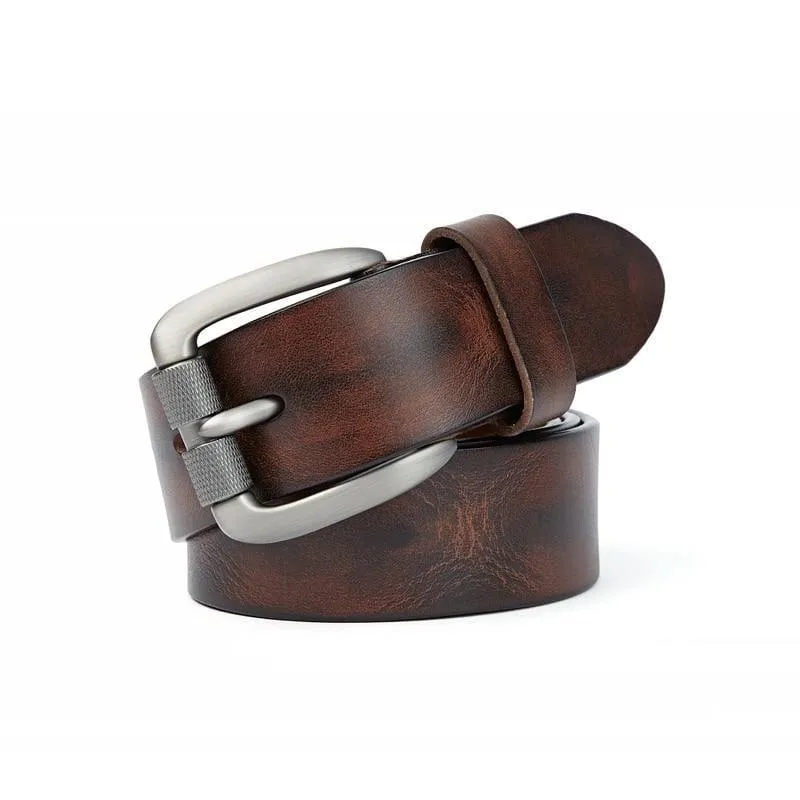 Mode Herren Gürtel Top Naturleder Robuste Schnalle Herren Vintage Gürtel Geeignet Für Jeans Freizeithose Kummerbund