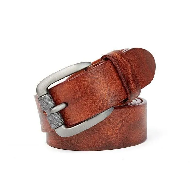 Mode Herren Gürtel Top Naturleder Robuste Schnalle Herren Vintage Gürtel Geeignet Für Jeans Freizeithose Kummerbund