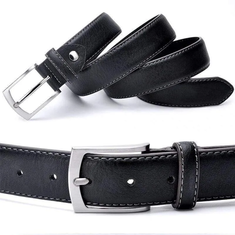Herrengürtel Fabrik Direktgürtel Großhandelspreis Neuer Modedesignergürtel Hochwertiger Echtledergürtel für Männer Blau Schwarz