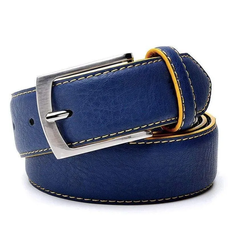 Herrengürtel Fabrik Direktgürtel Großhandelspreis Neuer Modedesignergürtel Hochwertiger Echtledergürtel für Männer Blau Schwarz