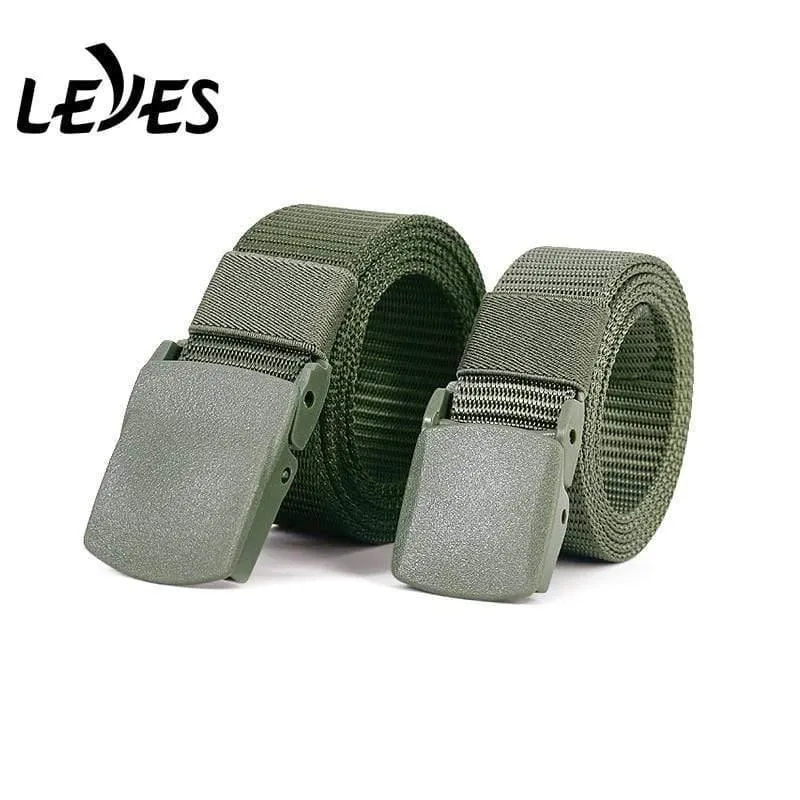 Gürtel lange Kunststoff Schnalle Taille Gurtband Leinwand breite militärische Ausbildung Nylon taktische Gürtel für Männer Jeans ohne Metall