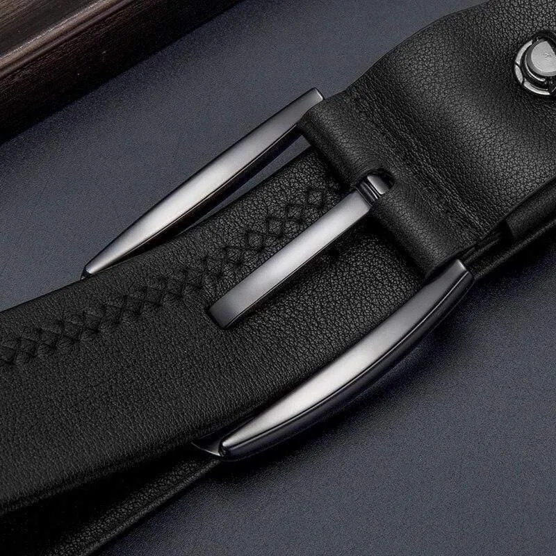 Echtes Leder Herrengürtel Hochwertiger Luxusriemen Klassischer Vintage Pin Schnalle Männlicher Gürtel Jeansgürtel Für Herren