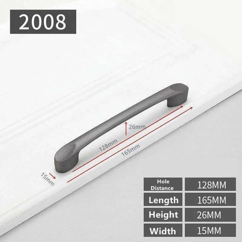Moderne graue Schrankgriffe Massive Schubladenknöpfe Küchenschranktür zieht Möbelgriff Schrank Hardware Badezimmerzubehör