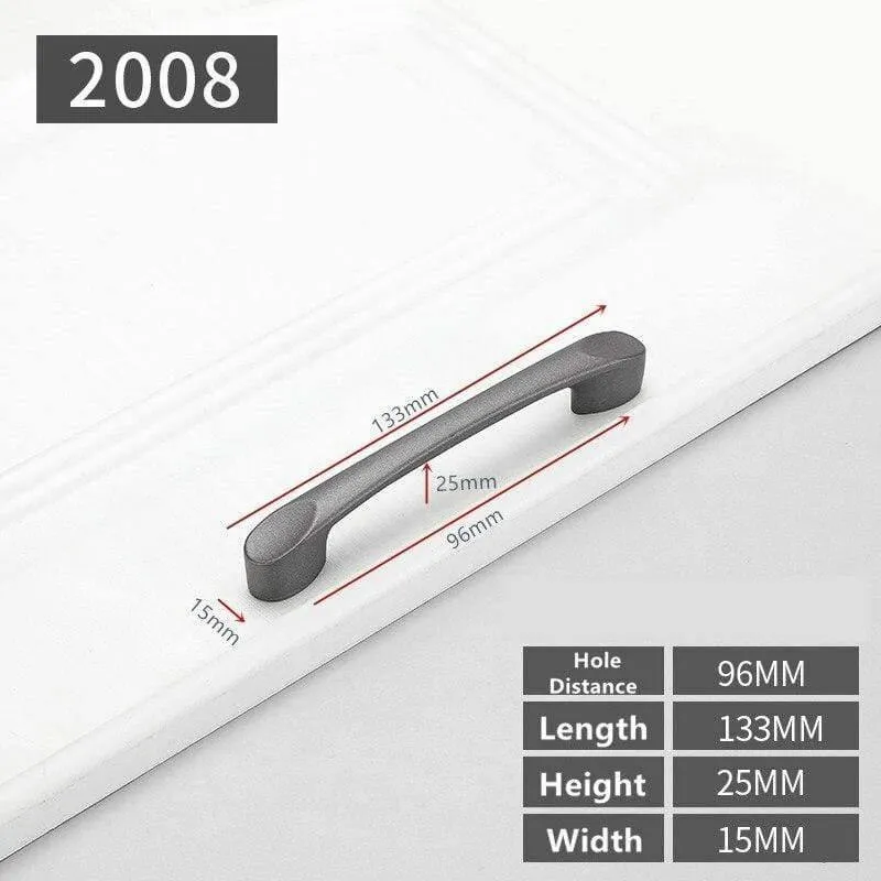Moderne graue Schrankgriffe Massive Schubladenknöpfe Küchenschranktür zieht Möbelgriff Schrank Hardware Badezimmerzubehör