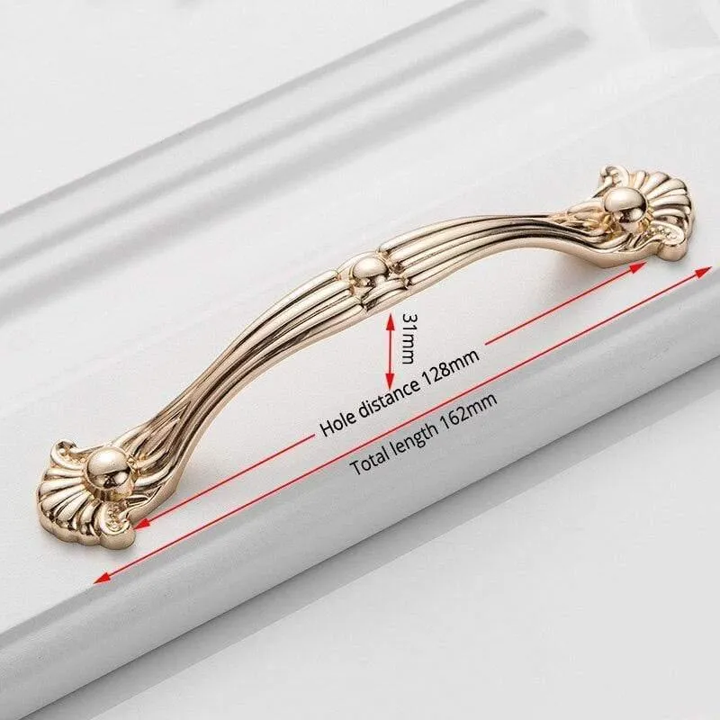 Champagner Gold Türgriffe Zink Legierung Schrank Griff Schublade Knöpfe Europäische Garderobe zieht Küchengriff Möbel Hardware