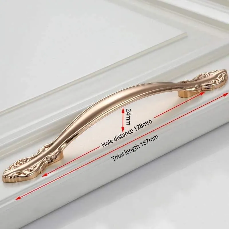 Champagner Gold Türgriffe Zink Legierung Schrank Griff Schublade Knöpfe Europäische Garderobe zieht Küchengriff Möbel Hardware
