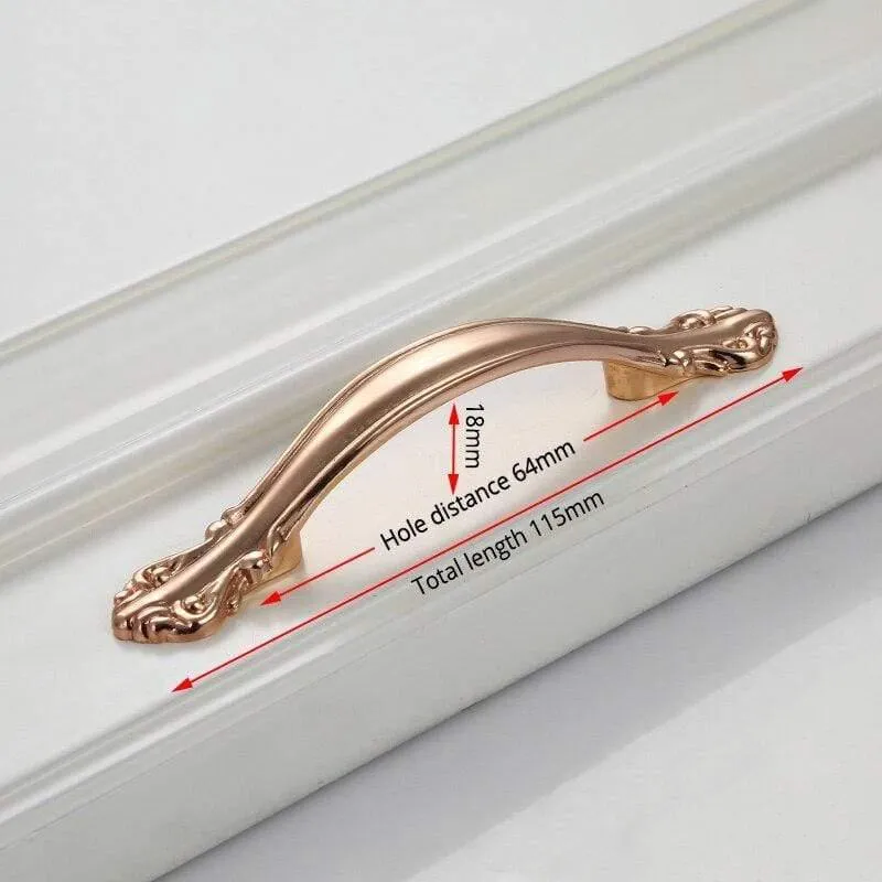 Champagner Gold Türgriffe Zink Legierung Schrank Griff Schublade Knöpfe Europäische Garderobe zieht Küchengriff Möbel Hardware