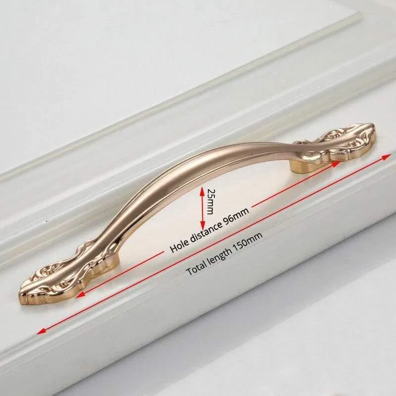 Champagner Gold Türgriffe Zink Legierung Schrank Griff Schublade Knöpfe Europäische Garderobe zieht Küchengriff Möbel Hardware