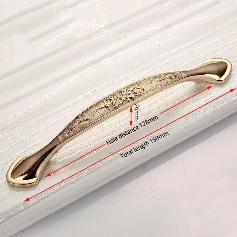 Champagner Gold Türgriffe Zink Legierung Schrank Griff Schublade Knöpfe Europäische Garderobe zieht Küchengriff Möbel Hardware