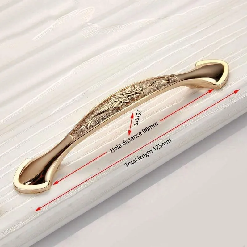 Champagner Gold Türgriffe Zink Legierung Schrank Griff Schublade Knöpfe Europäische Garderobe zieht Küchengriff Möbel Hardware