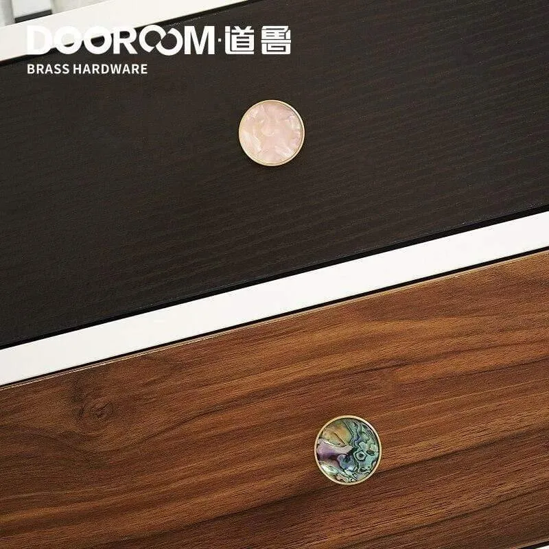 Messing-Möbelgriffe, schlicht, nordisch, pastoral, für Kleiderschrank, Kommode, Schrank, Schublade, rund, bunt