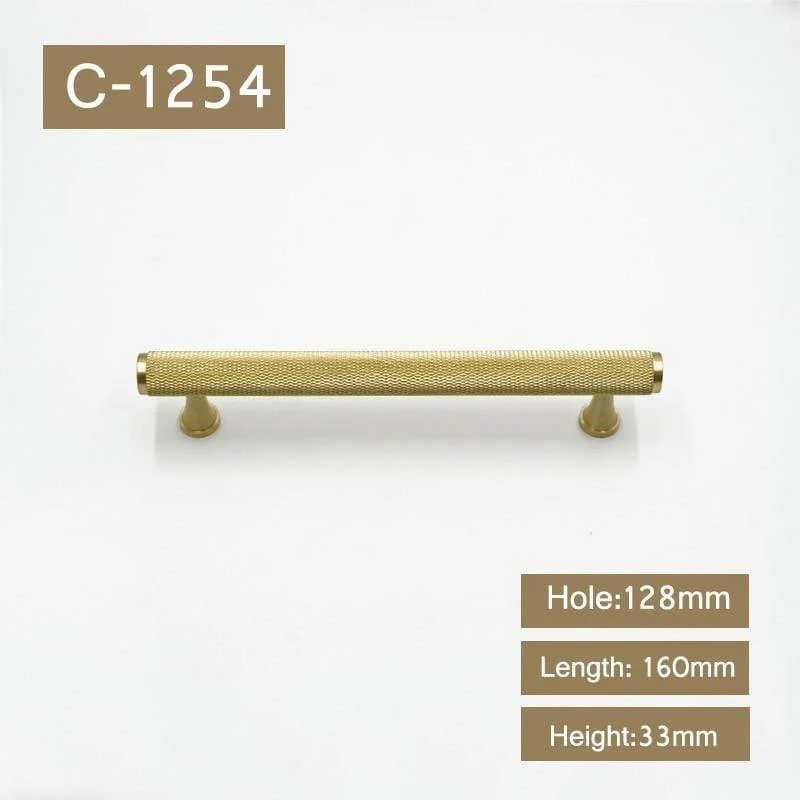 Gold gerändelt / strukturiert einfache Küchenschrank Knöpfe und Griffe Schublade zieht Schlafzimmer Knöpfe Messing T Bar Schrank Hardware