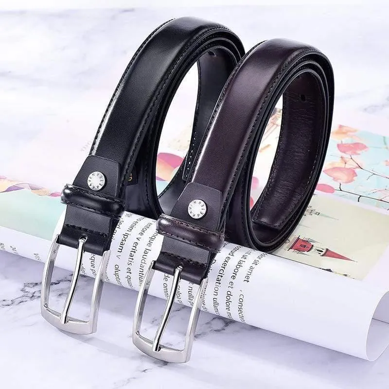 Ledergürtel Für Männer Luxus Business Männlich Rindsleder Leder Gürtel 3.0 CM Casual Pin Schnallengürtel Für Männer Dropshipping