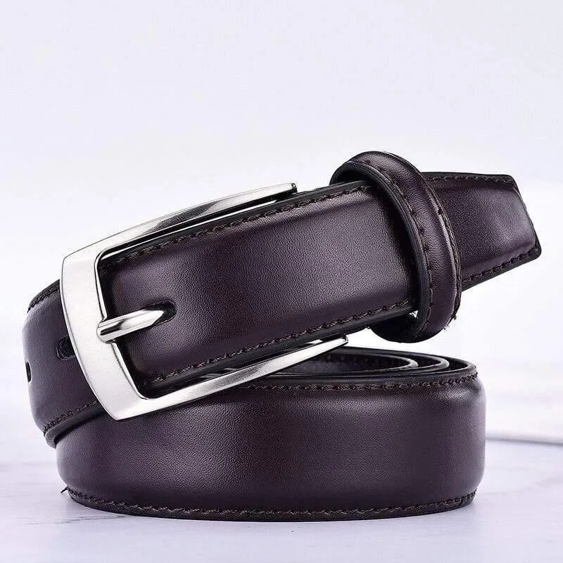 Ledergürtel Für Männer Luxus Business Männlich Rindsleder Leder Gürtel 3.0 CM Casual Pin Schnallengürtel Für Männer Dropshipping