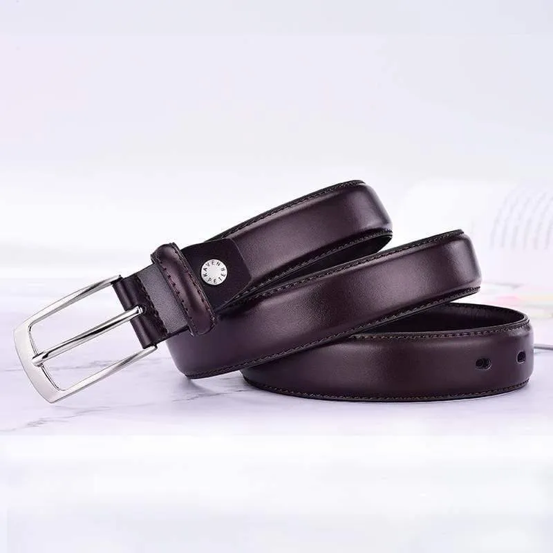 Ledergürtel Für Männer Luxus Business Männlich Rindsleder Leder Gürtel 3.0 CM Casual Pin Schnallengürtel Für Männer Dropshipping