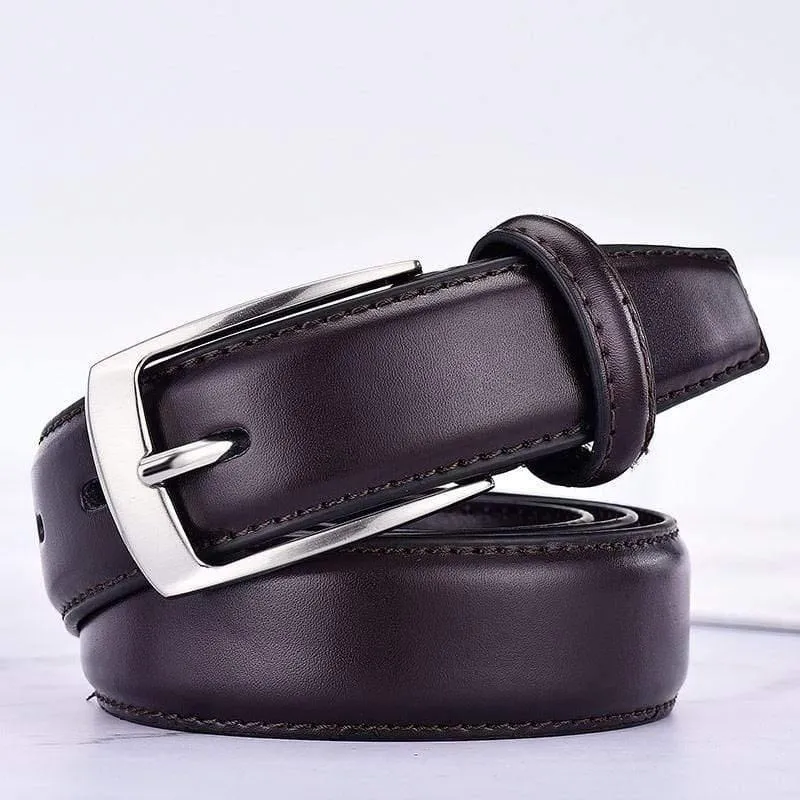Ledergürtel Für Männer Luxus Business Männlich Rindsleder Leder Gürtel 3.0 CM Casual Pin Schnallengürtel Für Männer Dropshipping