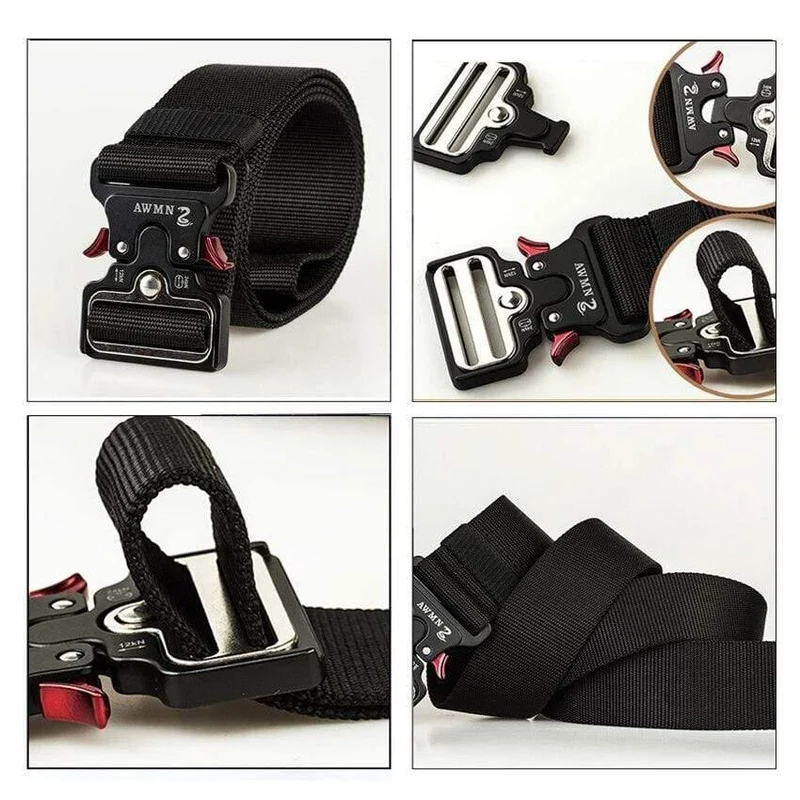 4.8CM Breite Herren Gürtel Nylon Tactical Army Gürtel Für Hosen Metallschnalle Canvas Gürtel Outdoor Training Schwarzer Militär Taillengürtel