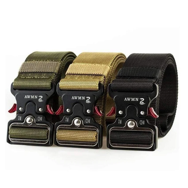 4.8CM Breite Herren Gürtel Nylon Tactical Army Gürtel Für Hosen Metallschnalle Canvas Gürtel Outdoor Training Schwarzer Militär Taillengürtel