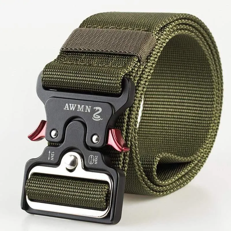 4.8CM Breite Herren Gürtel Nylon Tactical Army Gürtel Für Hosen Metallschnalle Canvas Gürtel Outdoor Training Schwarzer Militär Taillengürtel
