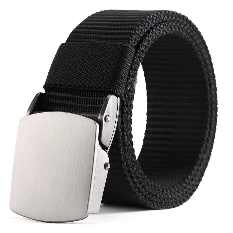 Mode Männlich Schwarz Nylon Gürtel Outdoor Metall Automatische Schnalle Canvas Gürtel Casual Pants Cool Wild Luxus Taille Gürtel