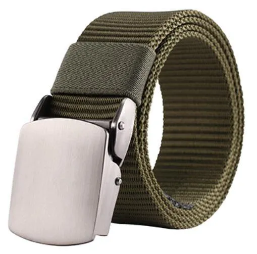 Mode Männlich Schwarz Nylon Gürtel Outdoor Metall Automatische Schnalle Canvas Gürtel Casual Pants Cool Wild Luxus Taille Gürtel
