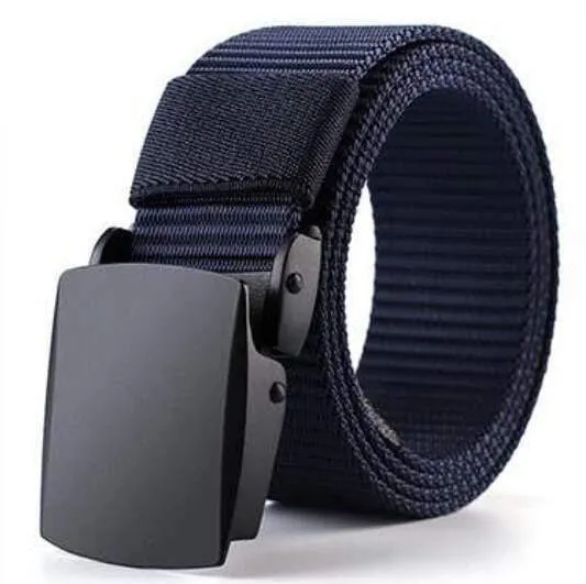 Mode Männlich Schwarz Nylon Gürtel Outdoor Metall Automatische Schnalle Canvas Gürtel Casual Pants Cool Wild Luxus Taille Gürtel