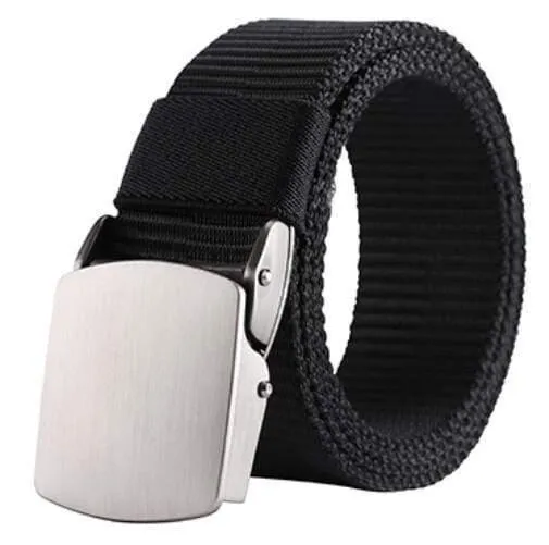 Mode Männlich Schwarz Nylon Gürtel Outdoor Metall Automatische Schnalle Canvas Gürtel Casual Pants Cool Wild Luxus Taille Gürtel