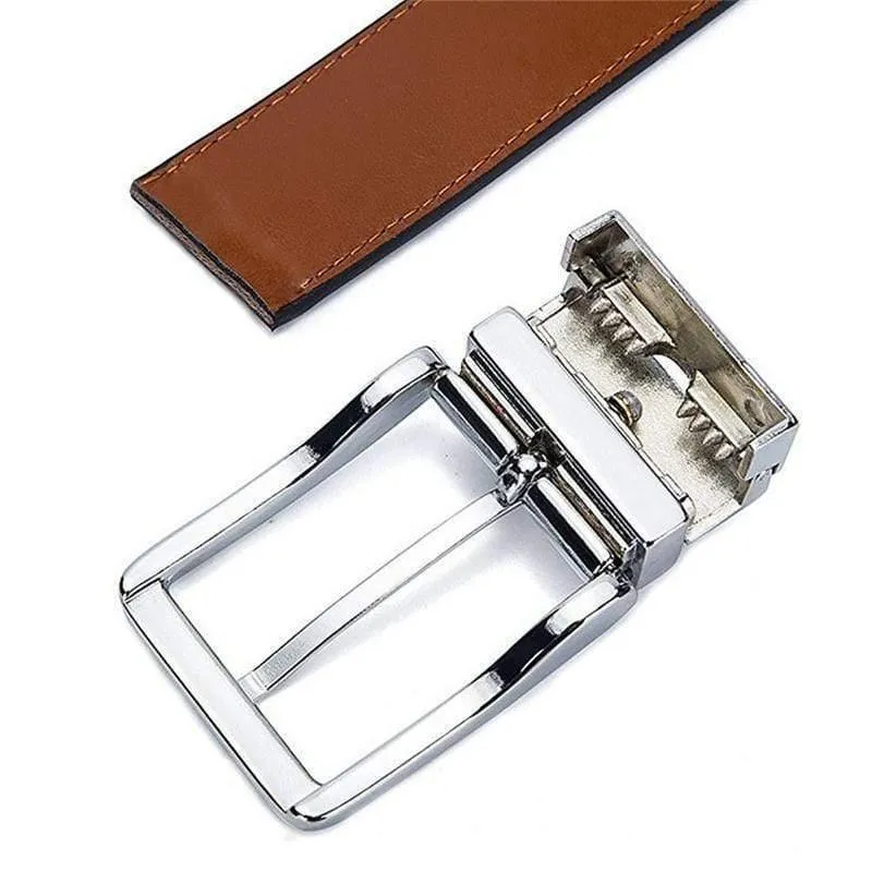 Herren-Gürtel aus echtem Leder, wendbarer Gürtel für lässigen, klassischen, hochwertigen Herrengürtel mit Dornschließe