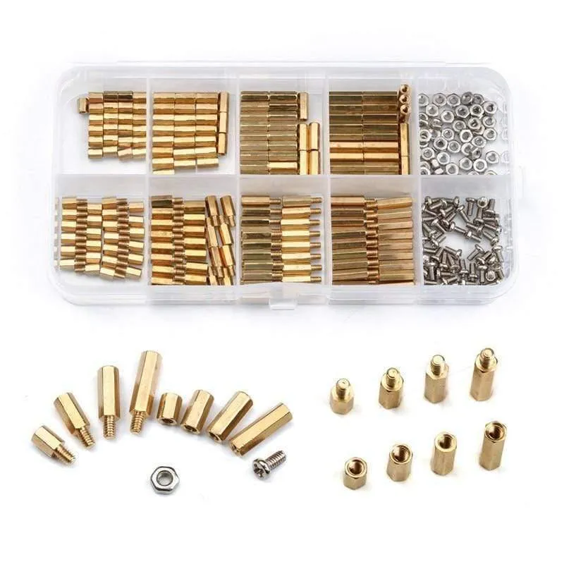300 PCS M2/M3/M4 Hex Messing Kupfer Säule Stand Off Hex Spalte Spacer Schraube Mutter Verschluss Werkzeug set Für Maschine Automobil Kit