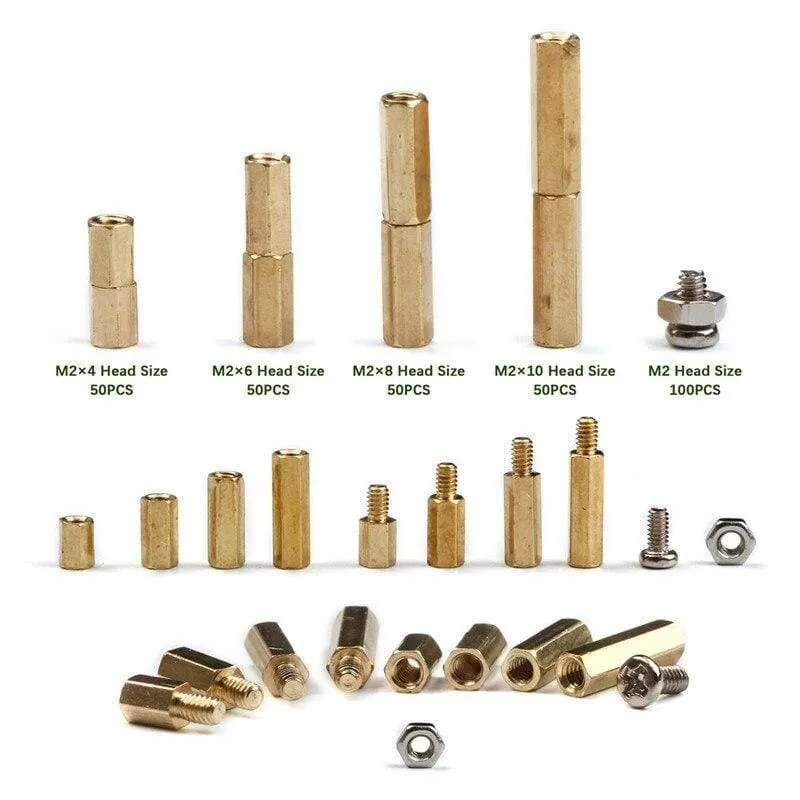 300 PCS M2/M3/M4 Hex Messing Kupfer Säule Stand Off Hex Spalte Spacer Schraube Mutter Verschluss Werkzeug set Für Maschine Automobil Kit