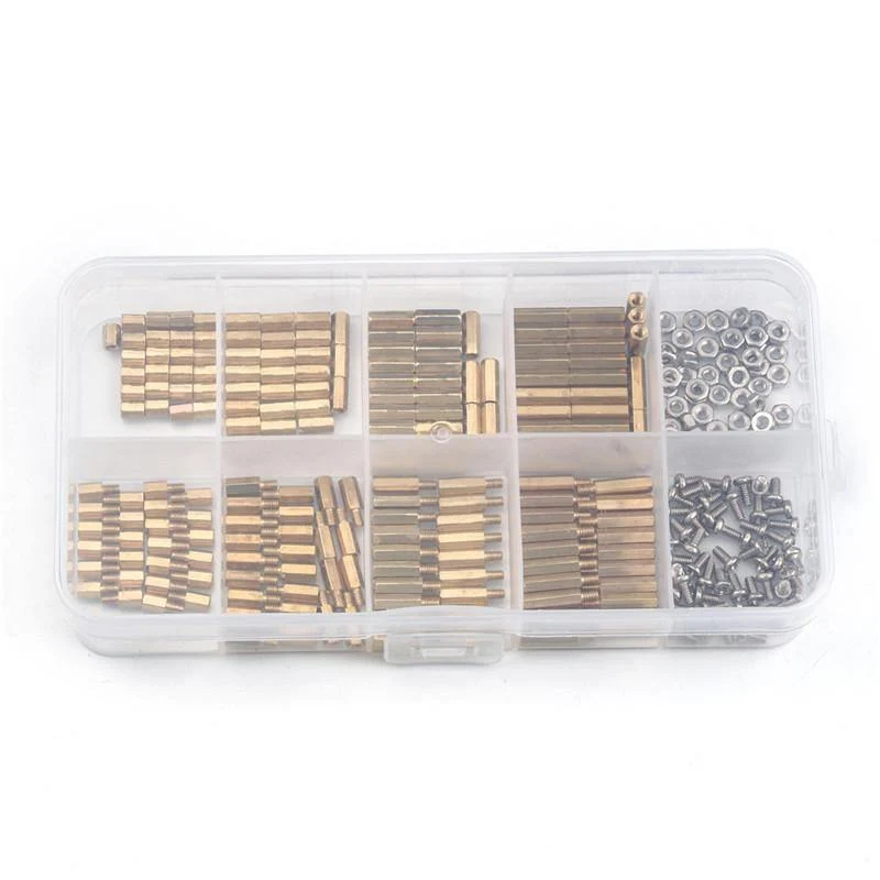 300 PCS M2/M3/M4 Hex Messing Kupfer Säule Stand Off Hex Spalte Spacer Schraube Mutter Verschluss Werkzeug set Für Maschine Automobil Kit