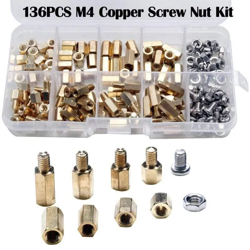 300 PCS M2/M3/M4 Hex Messing Kupfer Säule Stand Off Hex Spalte Spacer Schraube Mutter Verschluss Werkzeug set Für Maschine Automobil Kit