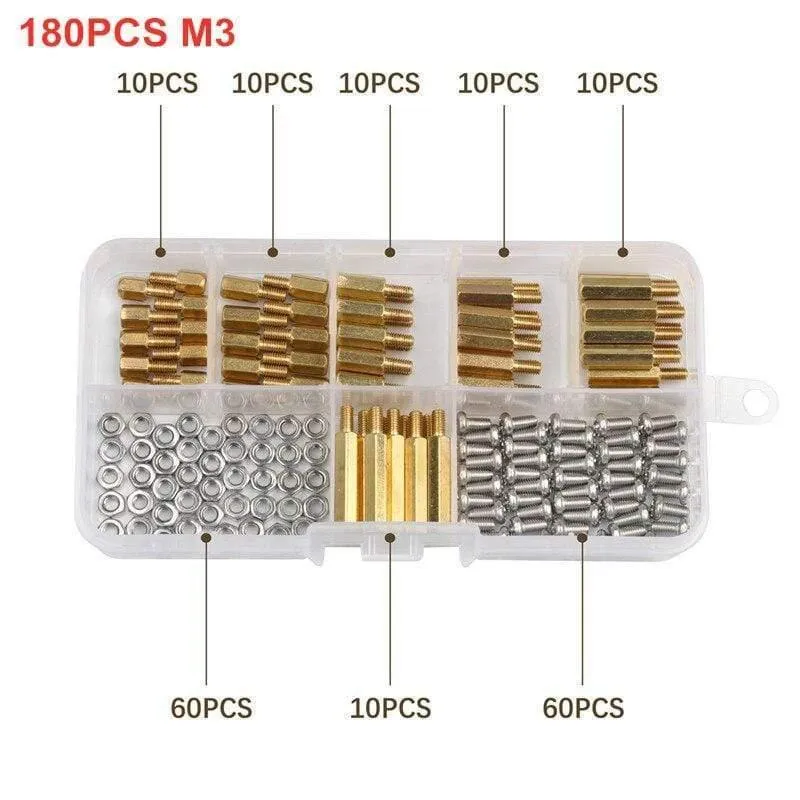 300 PCS M2/M3/M4 Hex Messing Kupfer Säule Stand Off Hex Spalte Spacer Schraube Mutter Verschluss Werkzeug set Für Maschine Automobil Kit