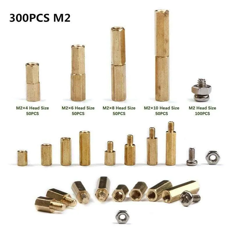 300 PCS M2/M3/M4 Hex Messing Kupfer Säule Stand Off Hex Spalte Spacer Schraube Mutter Verschluss Werkzeug set Für Maschine Automobil Kit