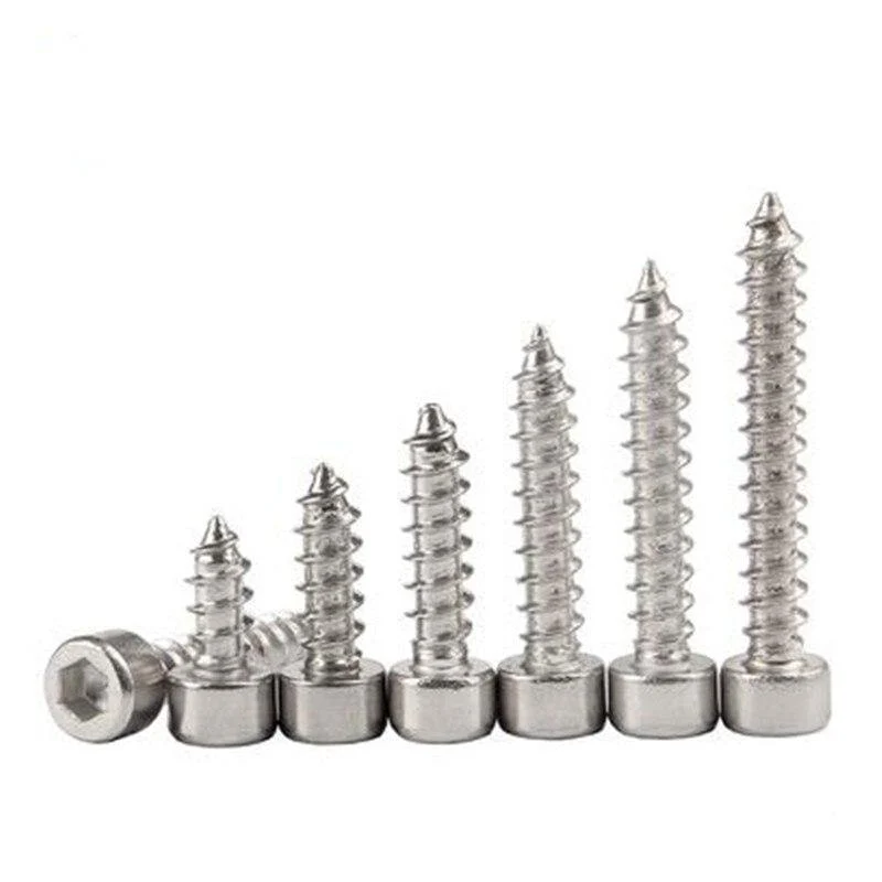 20/50 Stück M2 M2.6 M3 M3.5 M4 304 A2-70 Edelstahl Allen Hex Hexagon Socket Cap Head Selbstschneidende Schraube Möbel Holzschraube