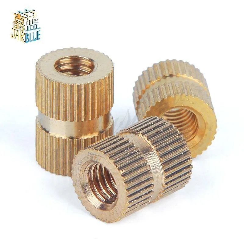 10 Stück 1/4–20 x 8/10/12/16/20–9 mm (Außendurchmesser), UNC-Spritzgussmutter, Messingeinsatz, Rändelmuttern, eingebettete Rändelteile