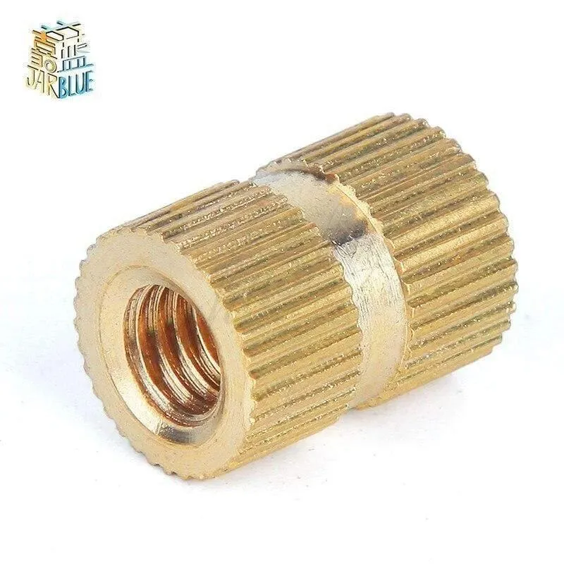 10 Stück 1/4–20 x 8/10/12/16/20–9 mm (Außendurchmesser), UNC-Spritzgussmutter, Messingeinsatz, Rändelmuttern, eingebettete Rändelteile