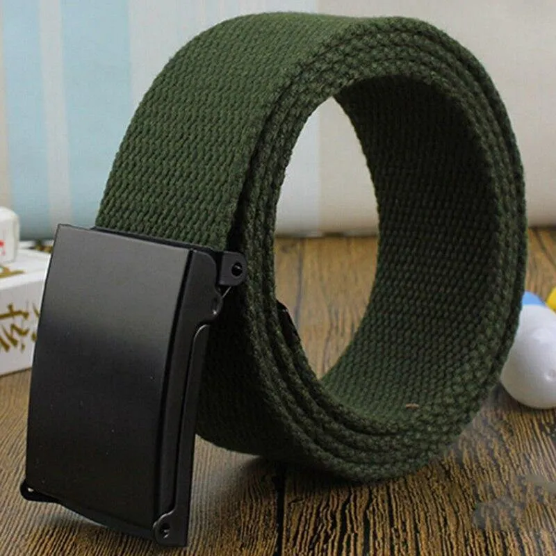 Männer Gürtel Unisex Männlich Casual Schnalle Gürtel Leinwand Gurtband Taille Armee Taktische Taille Gürtel